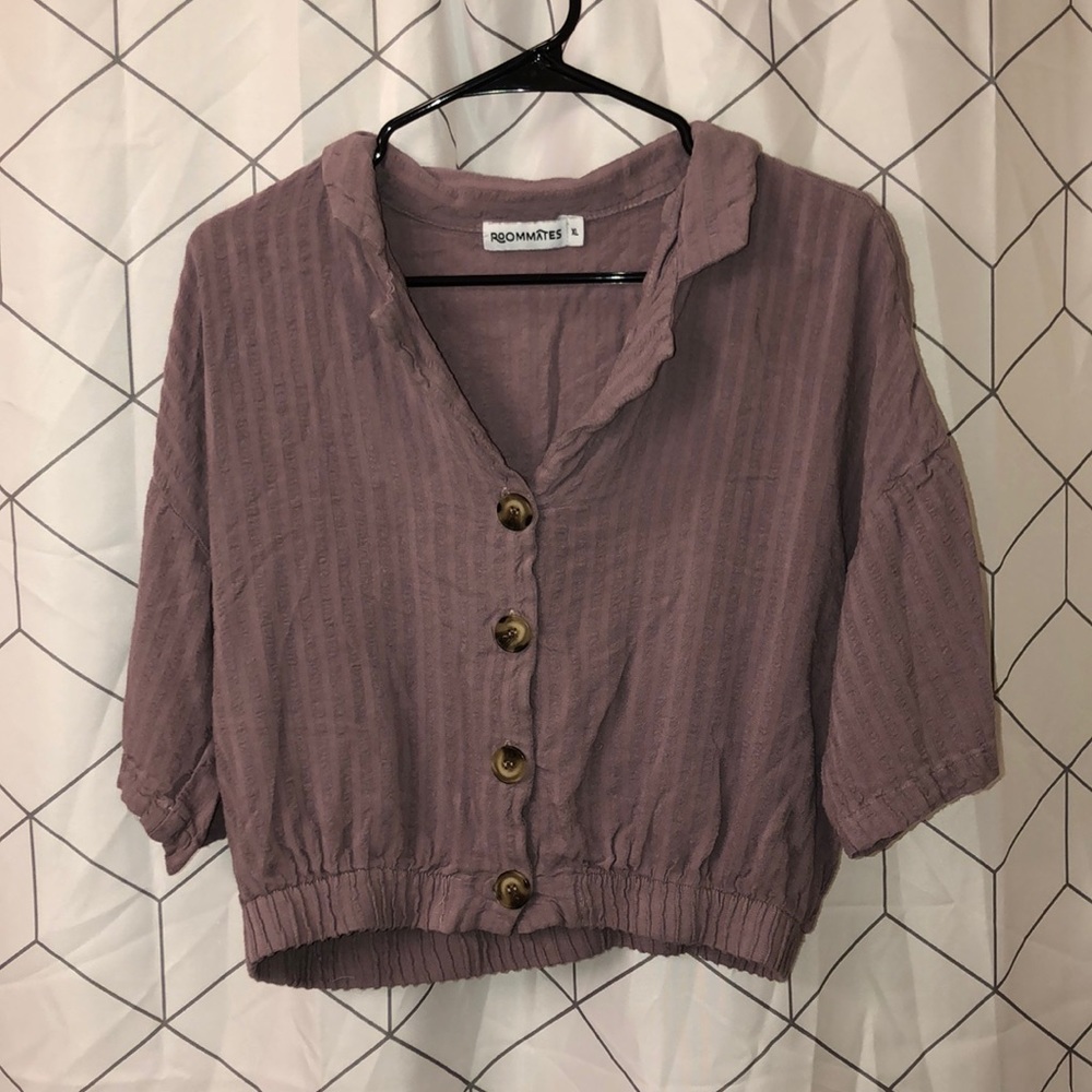 Purple cropped shirt